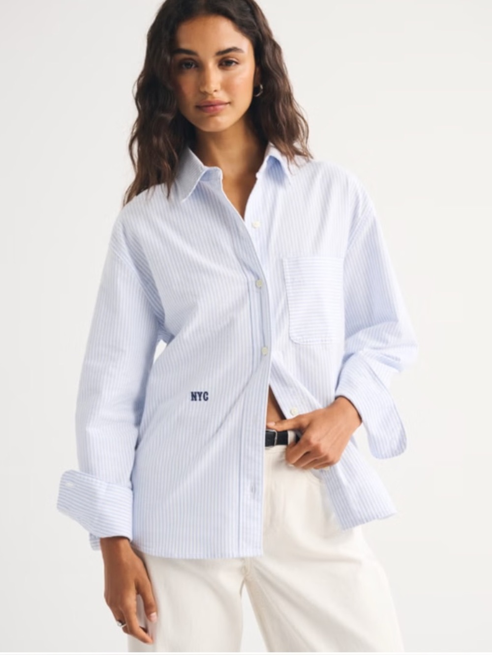 NWT Abbode Oversized Embroidered Oxford Shirt